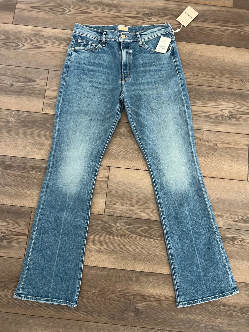 NWT MOTHER The Outsider Sneak Jeans in Honey Poke Sz 31